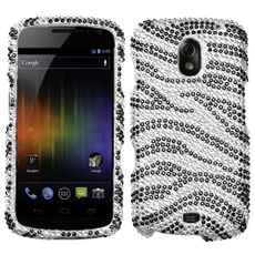 Samsung Galaxy Nexus Black Zebra Rhinestone Phone Case