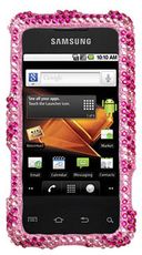 Samsung Galaxy Prevail Rhinestone Pink Zebra Splash Case