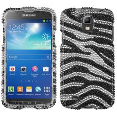 Samsung Galaxy S4 Active Zebra Rhinestone Phone Case