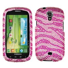 Samsung Galaxy Stratosphere II Pink Zebra Rhinestone Phone Case