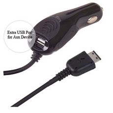 Samsung Jack Premium Cell Phone Car Charger With Extra USB Port