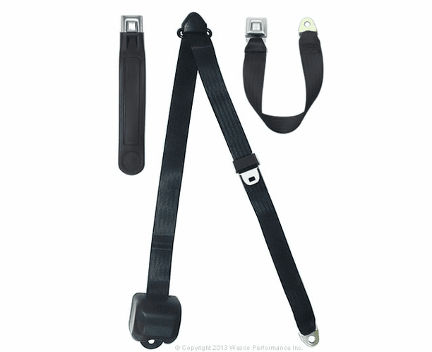 3 Point Seat Belt Retractable Retro Starburst Metal Buckle