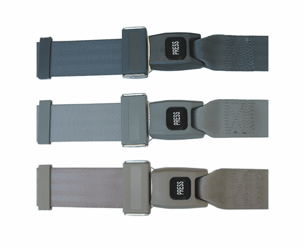 RetroBelt Bright Red Push Button Lap Belt – 60" Strap, No Hardware, FMVSS Certified