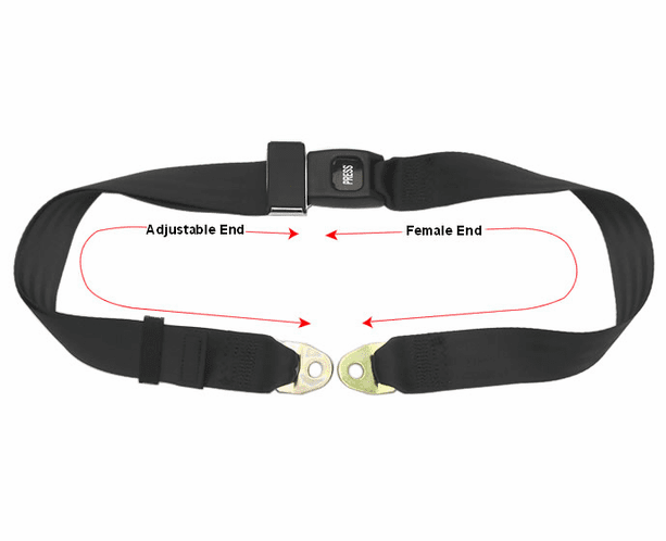 thumbnail image 2 of Andover Restraints Gray 2-Point Non-Retractable Lap Seatbelt – 60″ Universal Fit 2 of 3