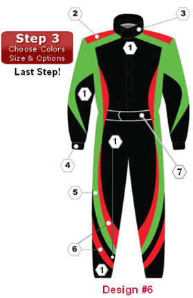 Pyrotect 2-Layer Nomex FIA Custom Race Suit Style #6 Mens 1-Piece Suit
