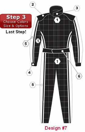 Pyrotect 2-Layer Nomex Custom Race Driving Suit SFI-5 Style #7 Mens