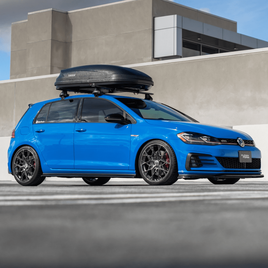 HRE FlowForm FF10 VW ゴルフ 2012年〜2020年 19inch 8.5J +47 ホイール カラー選択可能！ 1台分 PCD112/5H ボルト付 正規品 White Volkswagen Golf GTI with HRE FF10 Wheels in Tarmac Gray - My