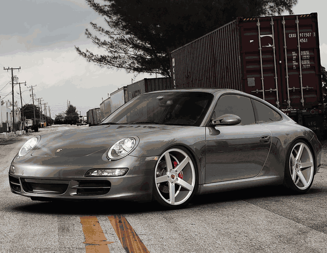 PORSCHE 997 VOSSEN VVS-CV3 MATTE SILVER MACHINED