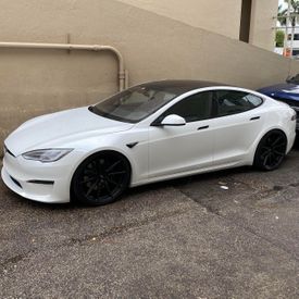 TESLA MODEL S PLAID VOSSEN HF-3 SATIN BLACK