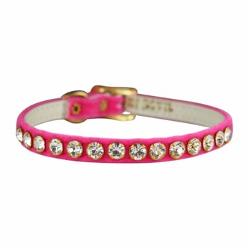 1/4 inch Velvet Jeweled Rhinestone Dog Collars