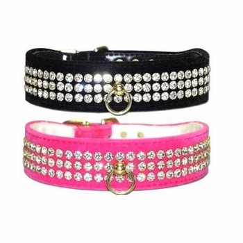 3 Row Velvet Dog Collar