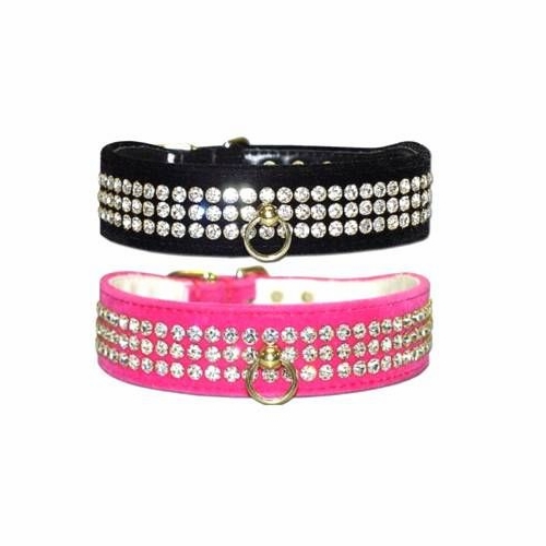 3 Row Velvet Dog Collar