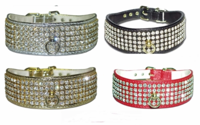 5 Row Rhinestone Dog Collar