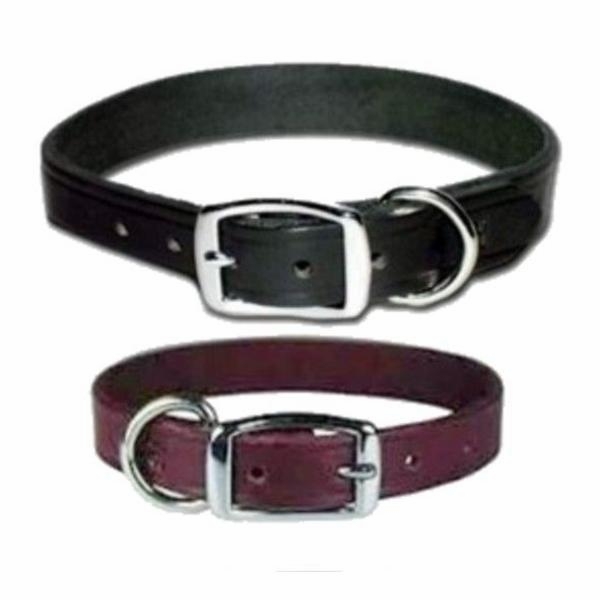 Flat Latigo Leather Dog Collar