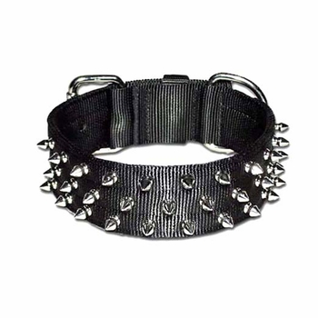 Full Spiked Nylon Collar 2 inches wide