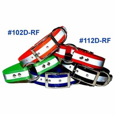 Reflective Stripe Dog Collar 3/4 in Ring in center