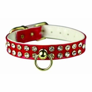 Rhinestones 1/2 inch wide Vinyl Collar