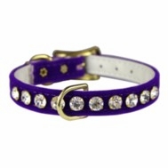 Rhinestones On Velvet Collar 3/8 
