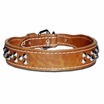 Tapered Leather Dog Collar 1-1/2 Inch wide