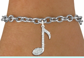 <bR>               EXCLUSIVELY OURS!!<Br>   LEAD, NICKEL & CADMIUM FREE!! <BR>     W1275B5 - "MUSIC NOTE" <BR>     CRYSTAL CHARM & BRACELET <BR>      $11.83 ©2012