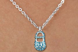 <bR>                  EXCLUSIVELY OURS!!<Br>            AN ALLAN ROBIN DESIGN!!<BR>   CLICK HERE TO SEE 120+ EXCITING<BR>      CHANGES THAT YOU CAN MAKE!<BR>     LEAD, NICKEL & CADMIUM FREE!!<BR>        W1277SN - "BOY'S BABY SHOE" BLUE <BR>CRYSTAL CHARM AND CHILDS NECKLACE <BR>         FROM $5.40 TO $9.85 2012