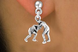 <bR>                EXCLUSIVELY OURS!!<Br>CADMIUM, LEAD & NICKEL FREE!!<BR>   W683SE - WRESTLERS CHARM EARRINGS $8.35