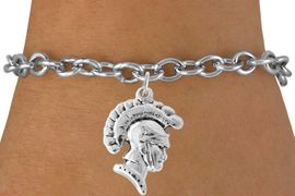 <bR>                    EXCLUSIVELY OURS!!<Br>              AN ALLAN ROBIN DESIGN!!<BR>  CLICK HERE TO SEE 500+ EXCITING<BR>     CHANGES THAT YOU CAN MAKE!<BR>                LEAD & NICKEL FREE!!<BR>                W769SB -TROJAN CHARM<Br>        BRACELET FROM $4.50 TO $8.35