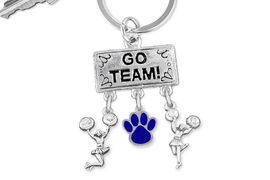 <Br>                  EXCLUSIVELY OURS!! <Br>             AN ALLAN ROBIN DESIGN!! <Br>                LEAD & NICKEL FREE!! <BR>         THIS IS A PERSONALIZED ITEM <Br>   W20144KC - SILVER TONE "GO TEAM!" <BR>   CHEERLEADING THEMED KEY RING WITH <BR>    COLOR PAW PRINT AND CHEERLEADERS <BR>           FROM $6.41 TO $14.25 2013