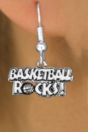 <bR>                    EXCLUSIVELY OURS!! <BR>               AN ALLAN ROBIN DESIGN!!<BR>                    LEAD & NICKEL FREE!! <BR>       W1377SB - "BASKETBALL ROCKS" <BR>        S ILVER TONE CHARM EARRINGS <Br>             FROM $4.50 TO $8.35 2012