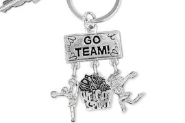 <Br>                 EXCLUSIVELY OURS!! <Br>            AN ALLAN ROBIN DESIGN!! <Br>               LEAD & NICKEL FREE!! <BR>  W20135KC - SILVER TONE "GO TEAM!" <BR>  CHEERLEADING THEMED KEY RING WITH <BR>   "WE GOT SPIRIT" AND CHEERLEADERS <BR>          FROM $6.41 TO $14.25 2013