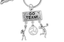 <Br>                 EXCLUSIVELY OURS!! <Br>            AN ALLAN ROBIN DESIGN!! <Br>               LEAD & NICKEL FREE!! <BR>  W20227KC - SILVER TONE "GO TEAM!" <BR>    VOLLEYBALL THEMED KEY RING WITH <BR> HIGH SERVE, OPEN BALL AND SERVE CHARMS <BR>         FROM $6.41 TO $14.25 2013