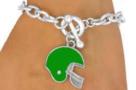 <Br>                    EXCLUSIVELY OURS!!!<BR>W11495B - GREEN FOOTBALL HELMET<br> TOGGLE BRACELET AS LOW AS $2.45