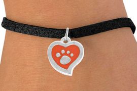 <BR>             LEAD AND NICKEL FREE!  <BR>              ASSEMBLED IN THE USA<BR>  CLICK HERE TO SEE 500+ EXCITING<BR>   CHANGES THAT YOU CAN MAKE!<BR>        W806SB - ORANGE AND SILVER<BR>              PAW HEART & BRACELET<Br>                FROM $4.50 TO $8.35