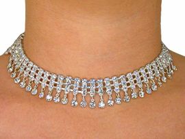 <BR>             LEAD AND NICKEL FREE!!<BR>W2071NE - BEAUTIFUL SWAROVSKI<BR>      CRYSTAL NECK & EARRING SET<BR>             FROM $17.88 TO $33.00