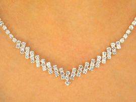 <BR>            LEAD AND NICKEL FREE!!<BR>W9670NE - CAPTIVATING AUSTRIAN<br> CRYSTAL ZIG-ZAG LOBSTER CLASP<bR>   NECKLACE & EARRING SET FROM<bR>                    $16.25 TO $30.00