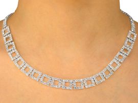 <BR>                   LEAD AND NICKEL FREE!!<BR> W9685NE - GENUINE AUSTRIAN CRYSTAL<br>     SQUARE-LINK NECKLACE & EARRING<Br>              SET FROM $32.50 TO $60.00