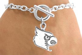 <Br>                LEAD & NICKEL FREE!!<Br>          STERLING SILVER PLATED!!<bR>  W13699B - LICENSED UNIVERSITY<BR>OF LOUISVILLE CARDINALS MASCOT<Br>         BRACELET AS LOW AS $3.65