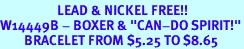 <Br>                   LEAD & NICKEL FREE!!<Br>W14449B - BOXER & "CAN-DO SPIRIT!"<BR>        BRACELET FROM $5.25 TO $8.65