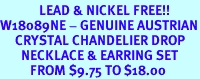 <bR>             LEAD & NICKEL FREE!!<Br>W18089NE - GENUINE AUSTRIAN<Br>     CRYSTAL CHANDELIER DROP<Br>       NECKLACE & EARRING SET<Br>          FROM $9.75 TO $18.00