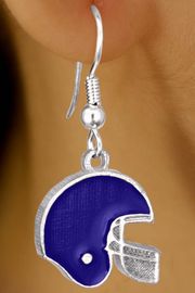 W10929E - BLUE FOOTBALL HELMET<br>         EARRINGS AS LOW AS $2.40