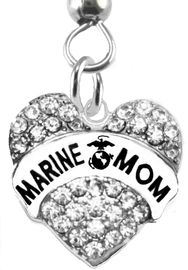  <BR>      WHOLESALE "MARINE MOM" EARRING <BR>                           �2015  $14.68 Each <BR>EXCLUSIVELY OURS! AN ALLAN ROBIN DESIGN!!  <BR>           NICKEL,   LEAD, & CADMIUM FREE!!  <BR>                W1810E1 -  SILVER TONE AND  <BR>      CLEAR CRYSTAL "MARINE MOM" CHARM  <BR>     ON SURGICAL STEEL FISHHOOK EARRINGS