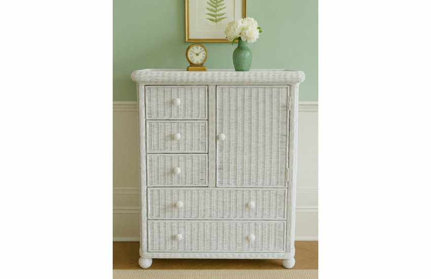 5 Drawer 1 Door Wicker Chest - Elana