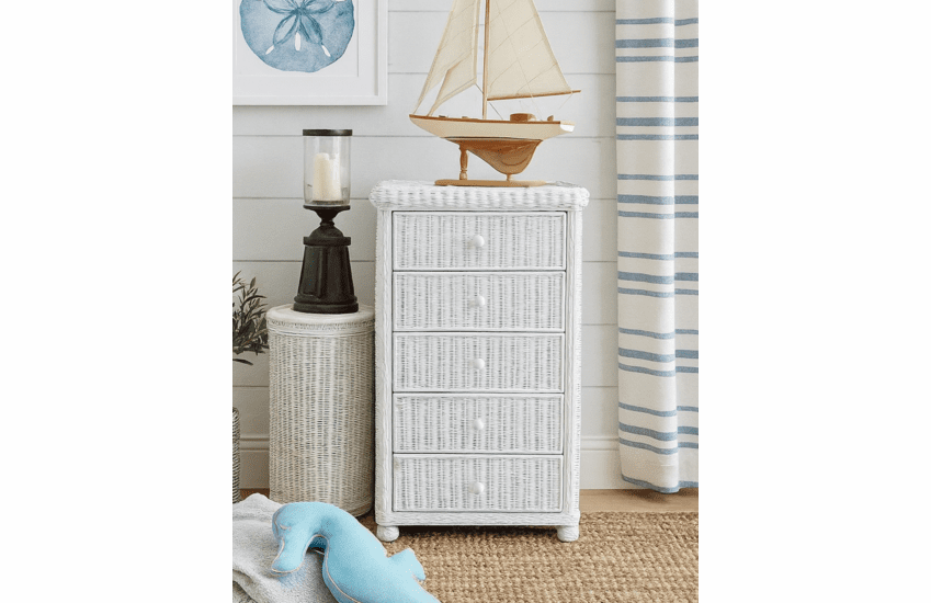 5 Drawer Wicker Dresser - Elana