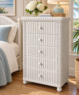 5 Drawer Wicker Dresser - Elana