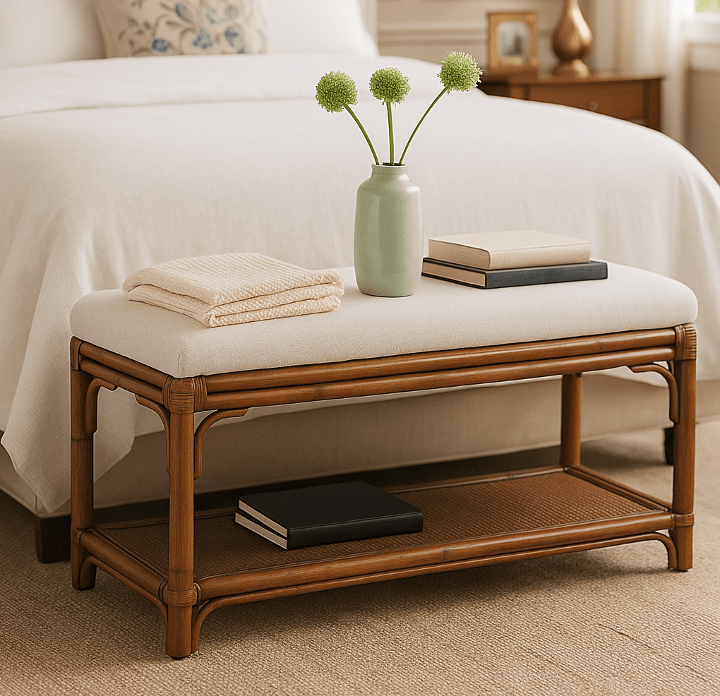 Rattan Bedroom Bench