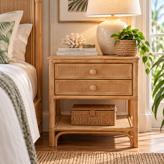 Braxton Culler Summer Retreat Wicker Two Drawer Nightstand (Available in 30 Finish Choices)