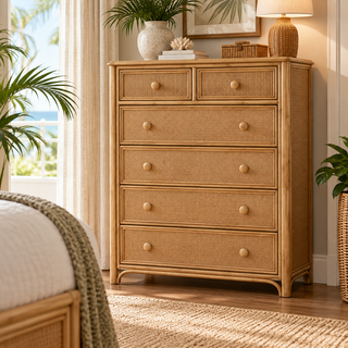 Braxton Culler Summer Retreat Wicker Seven Drawer Chest (Available in 30 Finish Choices)
