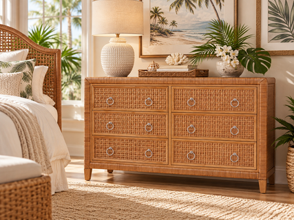 Braxton Culler Naples Wicker Six Drawer Dresser (Available in 30 Finish Choices)