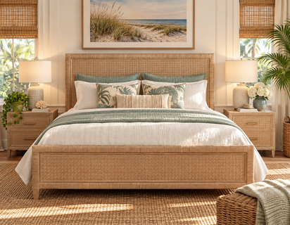 Braxton Culler Naples King Wicker Complete Bed (Available in 30 Finish Choices)