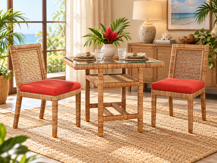 Braxton Culler Pine Isle Wicker Dining Bistro Set of 3 (Available in 30 Finish Choices)